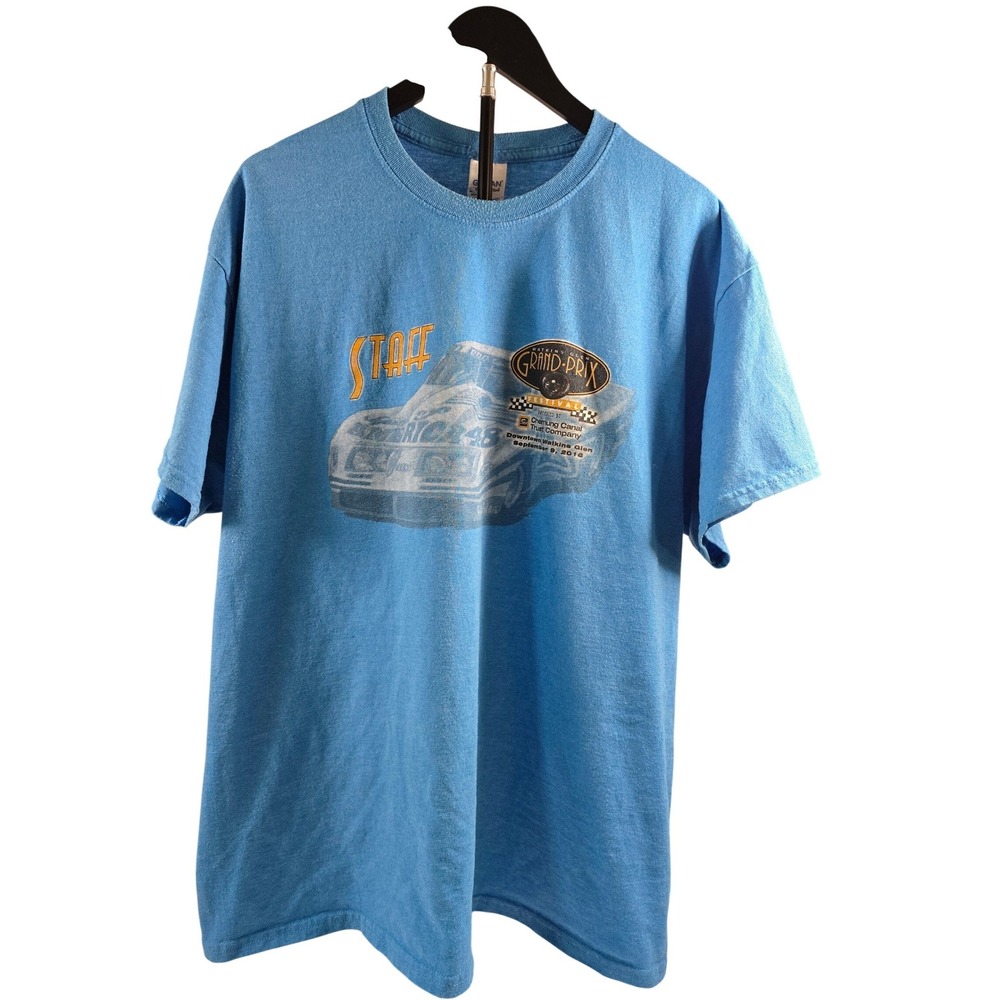 Gildan Watkins Glen Grand Prix Festival 2016 Staff Racing T-Shirt Mens XL Blue